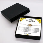Daughter Sunflower Bracelet – Sterling Silver with 18K Gold-Plated Petals – Gift for Teen & Adult Daughters from Mom – Inspirational Jewelry with Message Card - Graduation, Birthday Keepsake