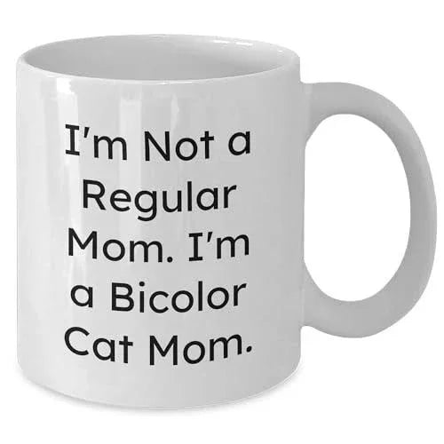 Spring Pet Products Bicolor Cat Mom Gift White Coffee Mug Fun Birthday Present from Friends to Family