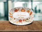 Personalized Thanksgiving Platter, Custom Family Name Serving Platter, Fall Pumpkin Serving Tray, Thanksgiving Hostess Gift