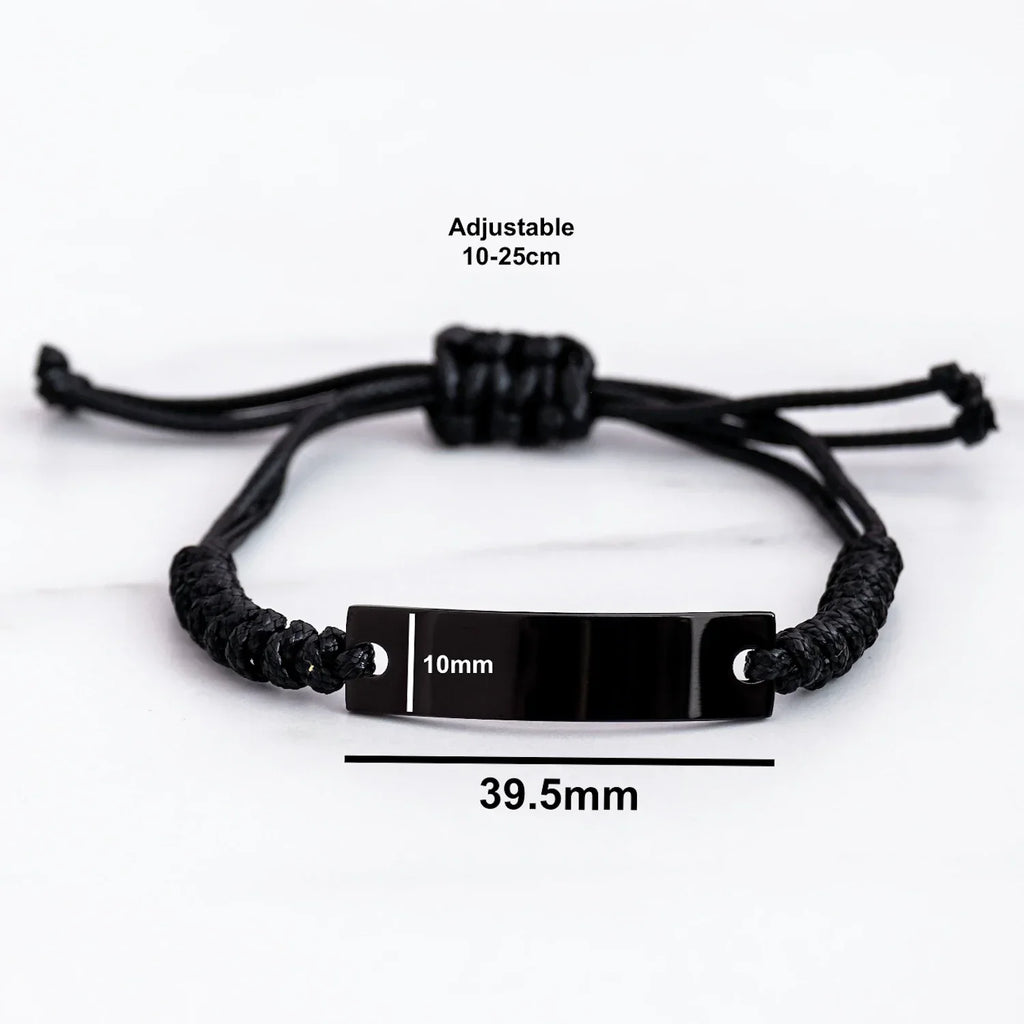 Musician's Money and Fame Rope Gift for Her on Mother's Day, Funny Quote, Adjustable Black Stainless Steel with Interlaced Rope, Gifts from Family
