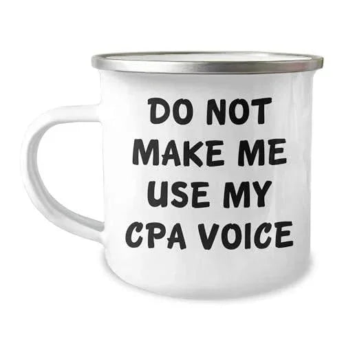 Funny CPA Quotes Gifts for Fellow Accountants on Valentine's: Unique 12oz Camping Mugs for CPA Lovers and Bankers, Enamel Coated Stainless Steel