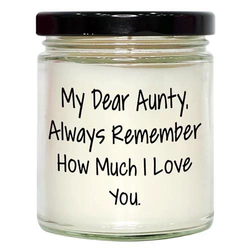 My Dear Aunty Gifts, Always Remember How Much I Love You., 9oz Vanilla Soy Candle for Her, Valentine's