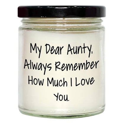 My Dear Aunty Gifts, Always Remember How Much I Love You., 9oz Vanilla Soy Candle for Her, Valentine's - Mallard Moon Gift Shop