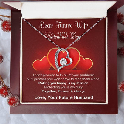 Dear Future Wife I Promise Forever Love Pendant Necklace - Mallard Moon Gift Shop