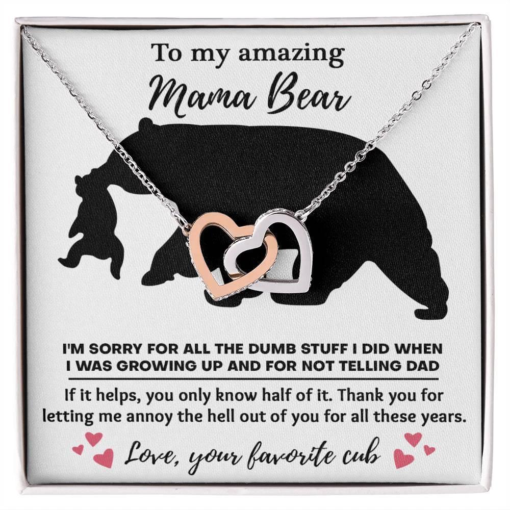 Dear Mom Thanks for Not Telling Dad Interlocking Hearts Necklace