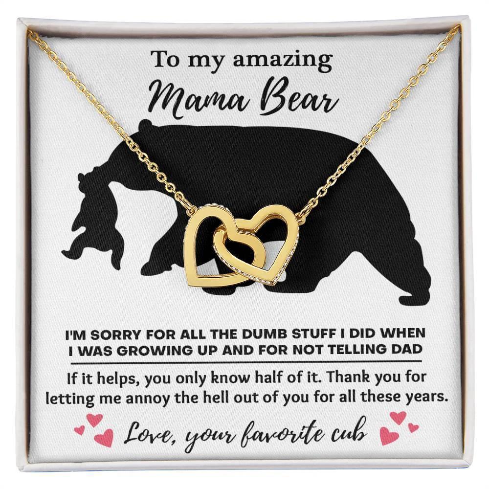 Dear Mom Thanks for Not Telling Dad Interlocking Hearts Necklace