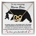 Dear Mom Thanks for Not Telling Dad Interlocking Hearts Necklace
