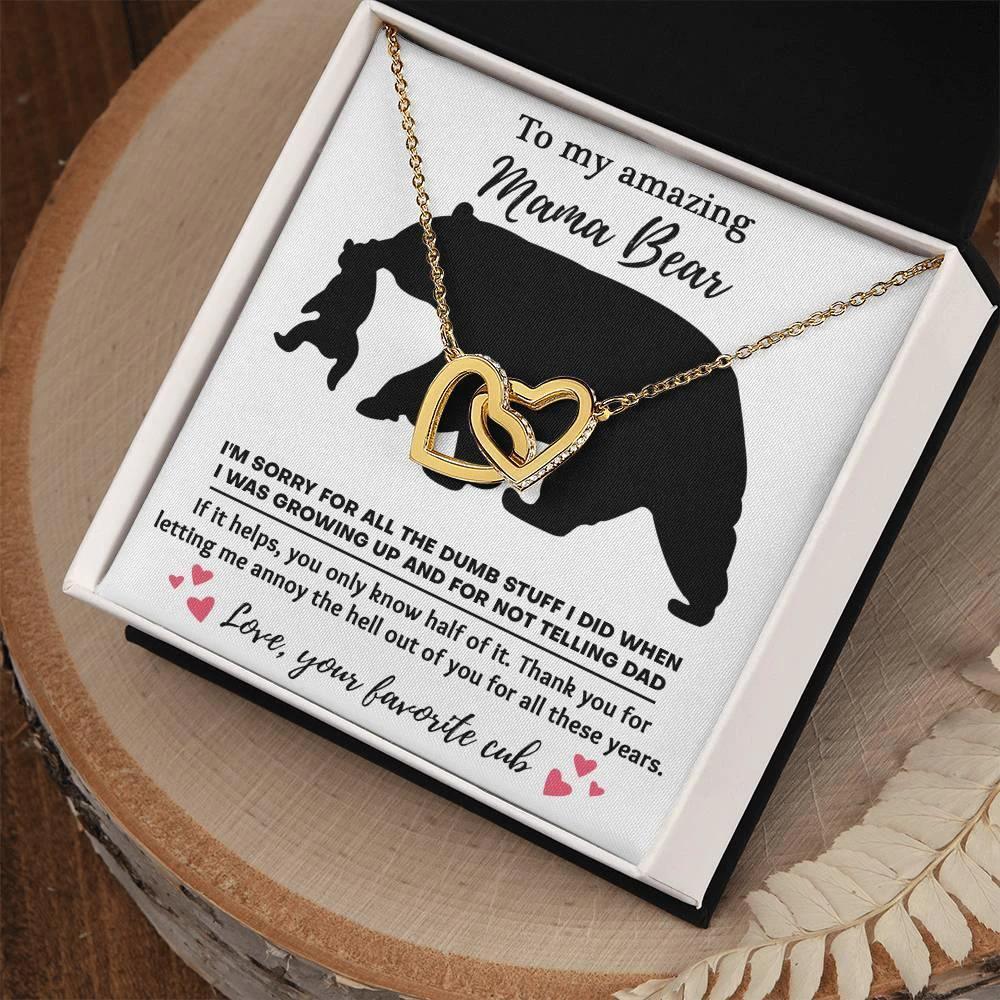 Dear Mom Thanks for Not Telling Dad Interlocking Hearts Necklace