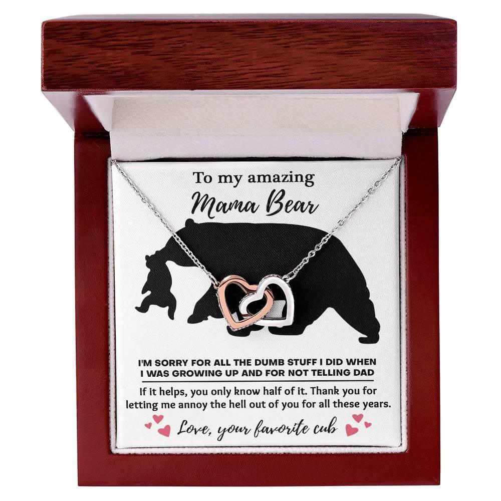 Dear Mom Thanks for Not Telling Dad Interlocking Hearts Necklace