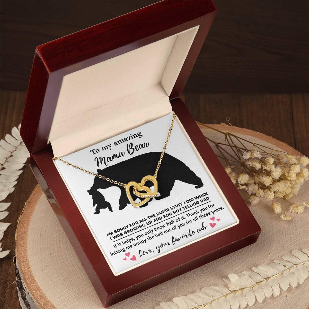 Dear Mom Thanks for Not Telling Dad Interlocking Hearts Necklace - Mallard Moon Gift Shop