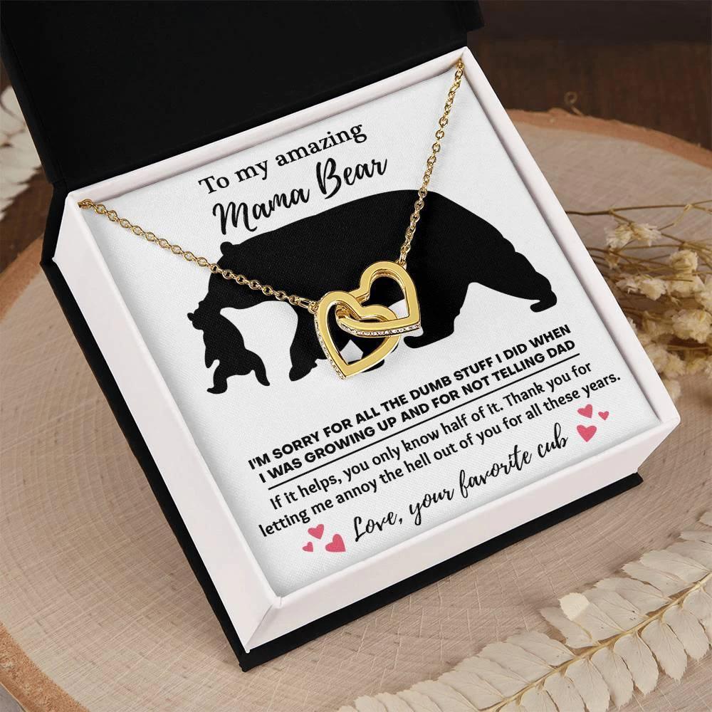 Dear Mom Thanks for Not Telling Dad Interlocking Hearts Necklace