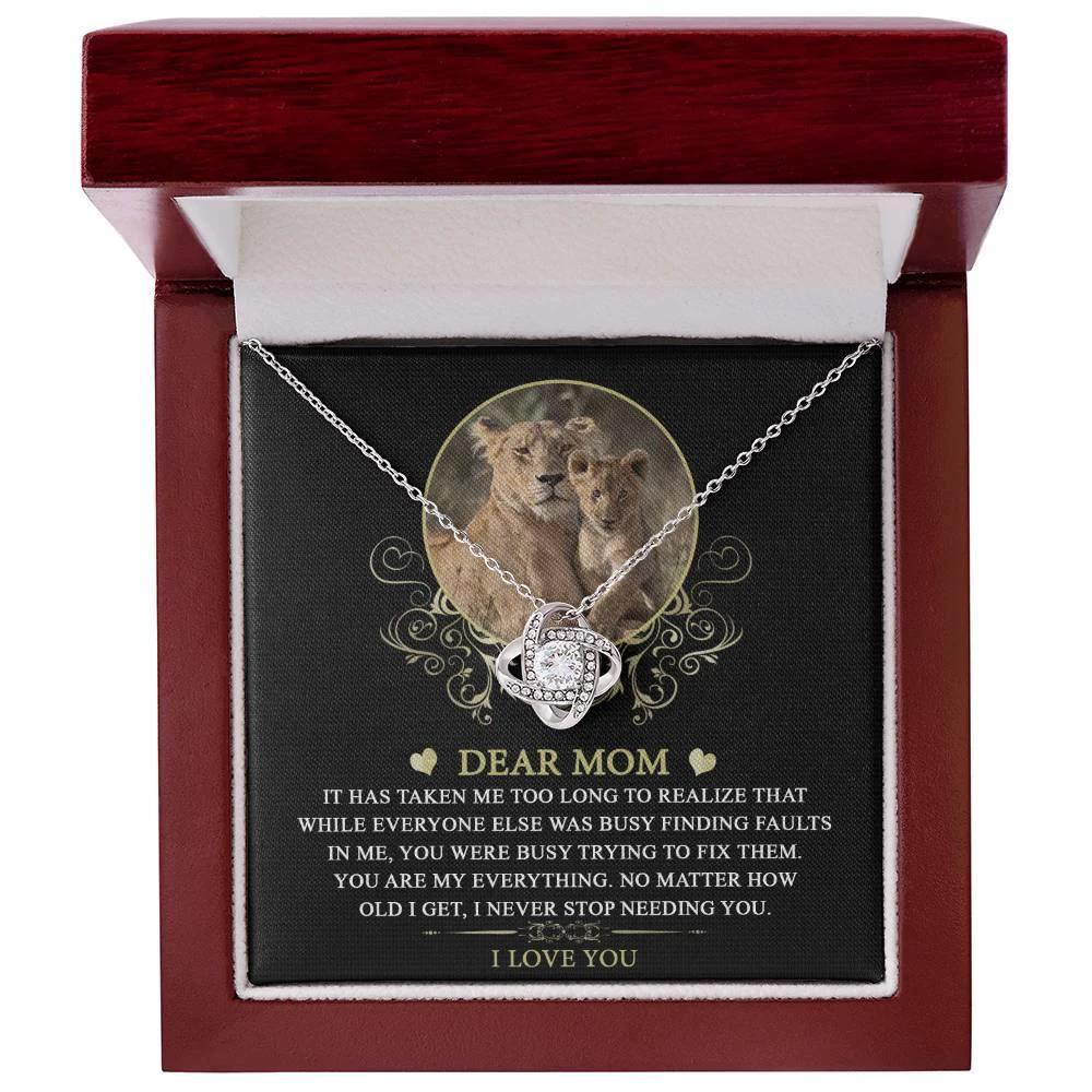 Dear Mom You are My Everything Love Knot Necklace