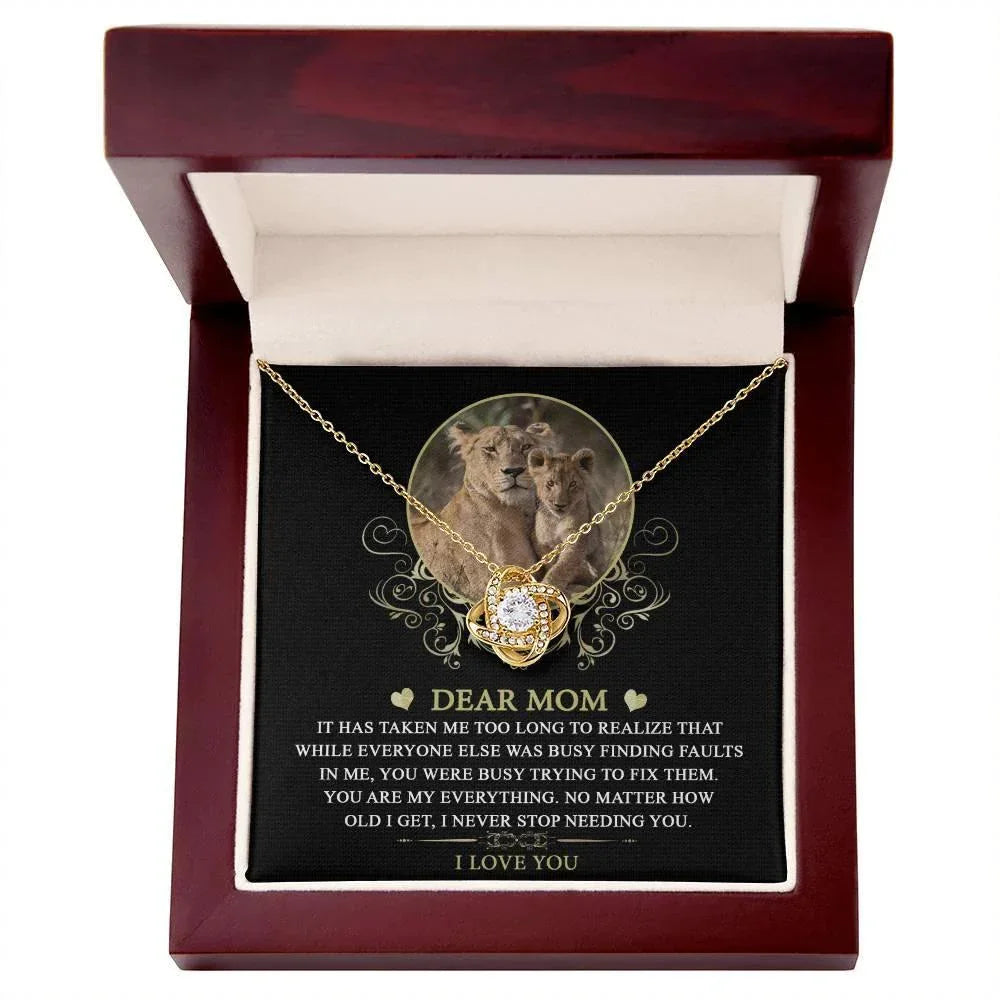 Dear Mom You are My Everything Love Knot Necklace