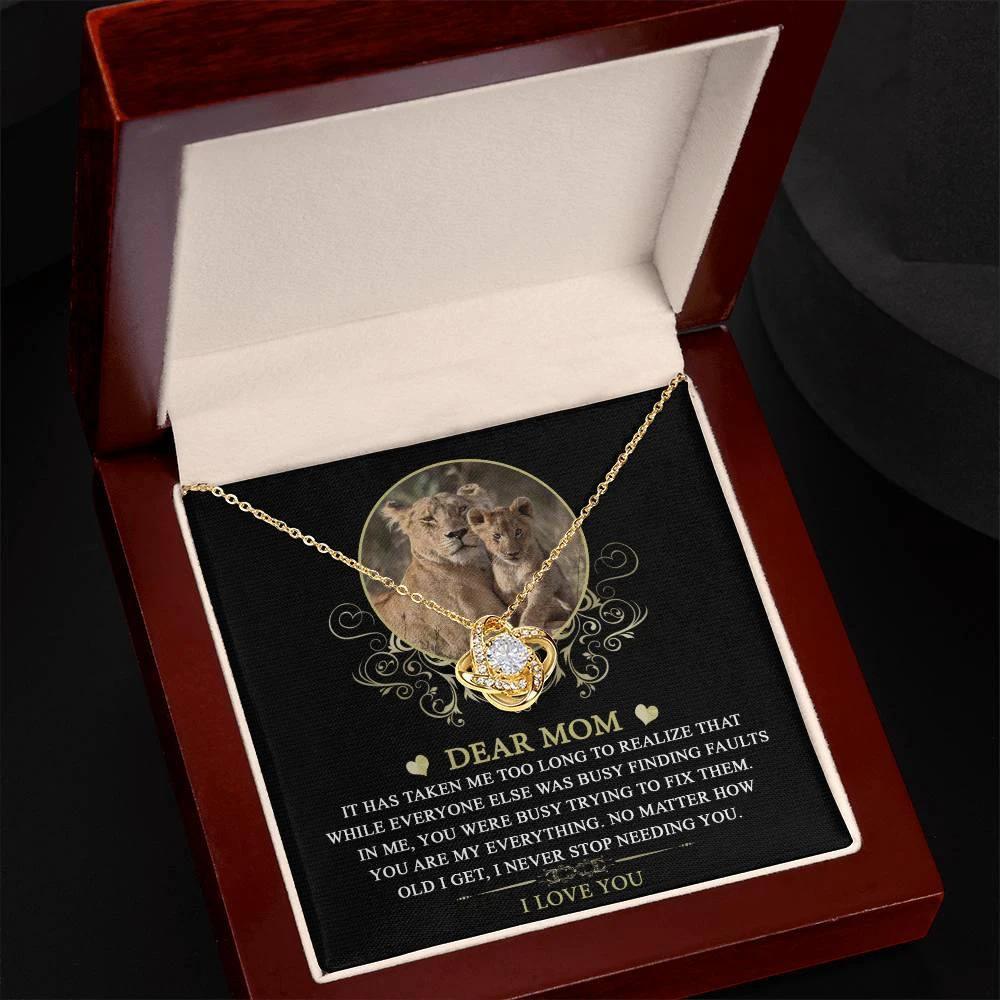 Dear Mom You are My Everything Love Knot Necklace