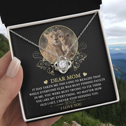 Dear Mom You are My Everything Love Knot Necklace - Mallard Moon Gift Shop