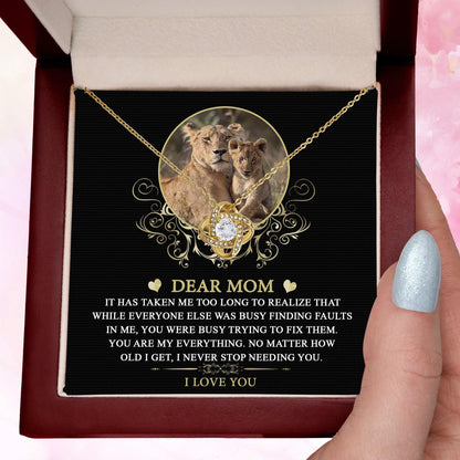 Dear Mom You are My Everything Love Knot Necklace - Mallard Moon Gift Shop