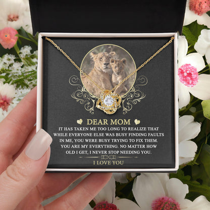Dear Mom You are My Everything Love Knot Necklace - Mallard Moon Gift Shop