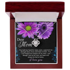 Dear Mom You Held My Hand Through the Years Love Knot Necklace