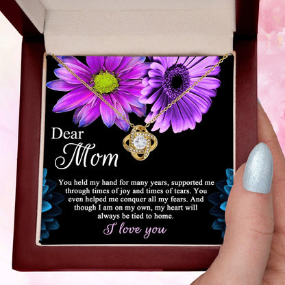 Dear Mom You Held My Hand Through the Years Love Knot Necklace - Mallard Moon Gift Shop