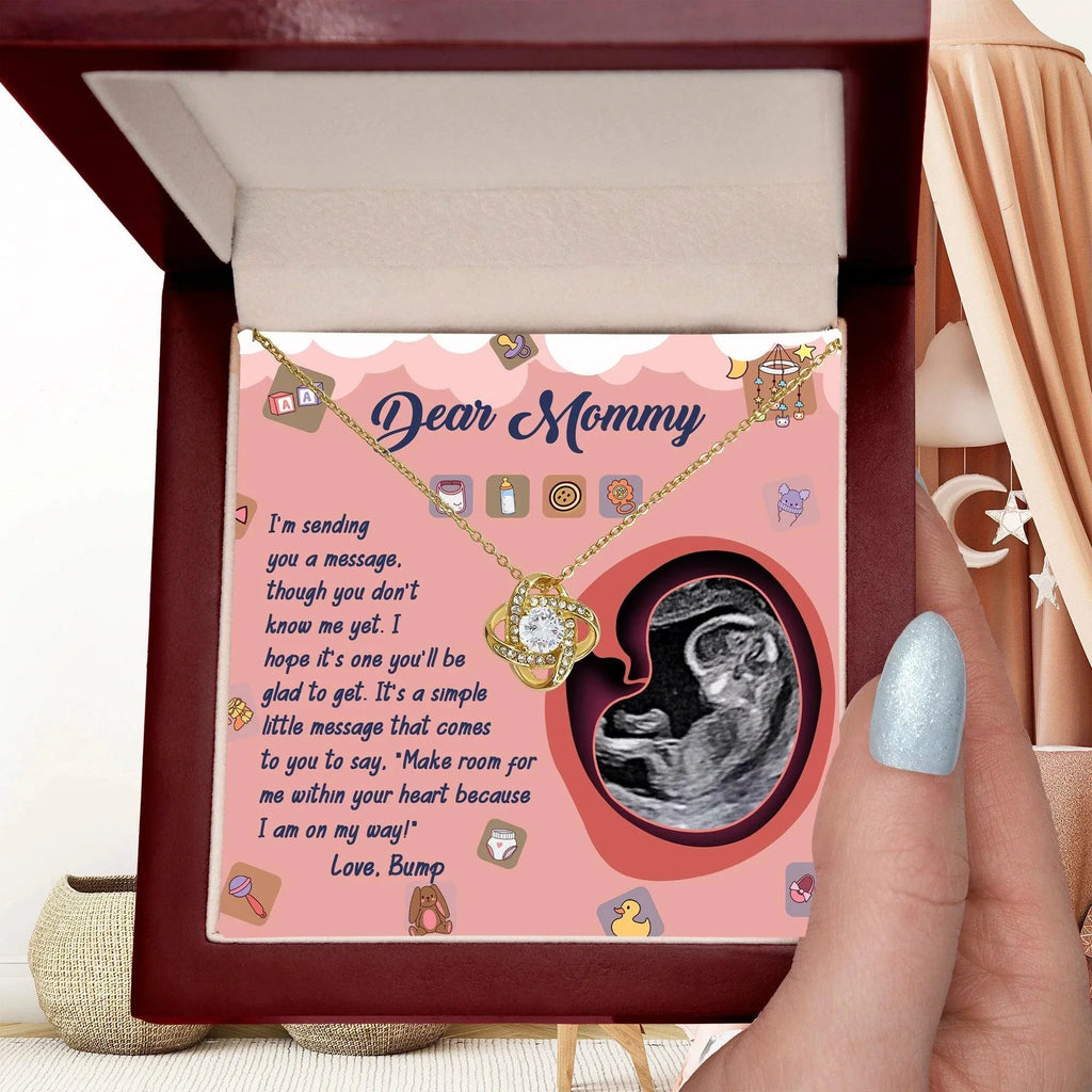 Dear Mommy To Be I Am On My Way - Love Knot Necklace