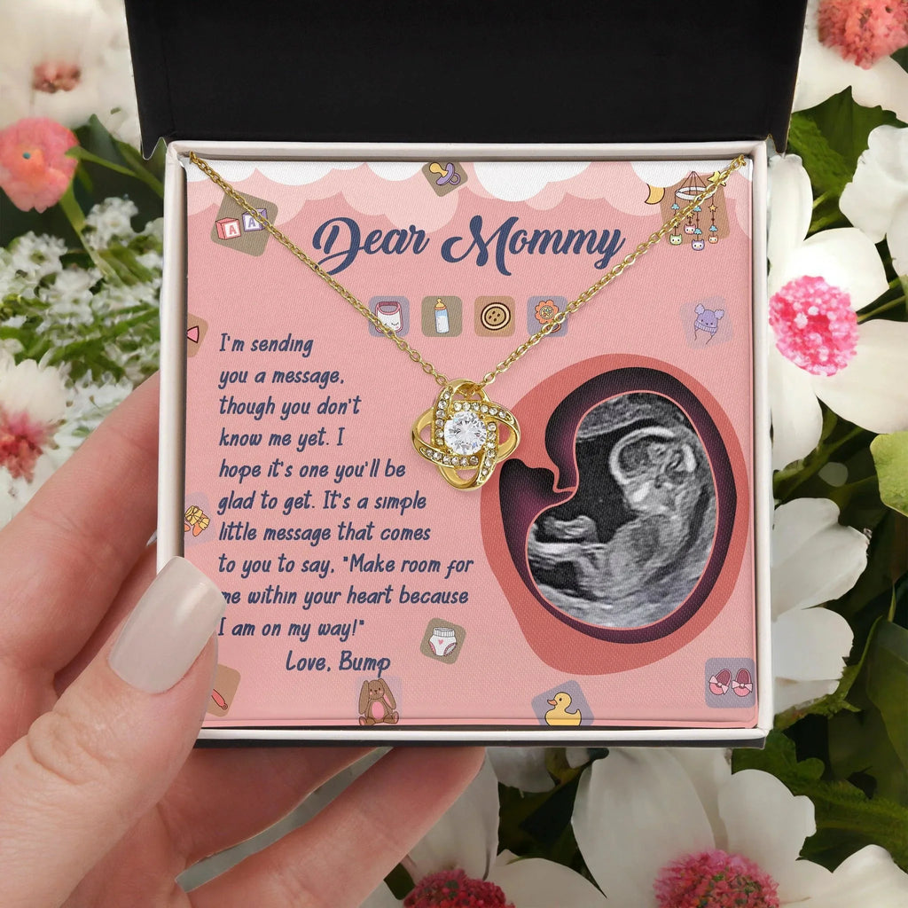 Dear Mommy To Be I Am On My Way - Love Knot Necklace