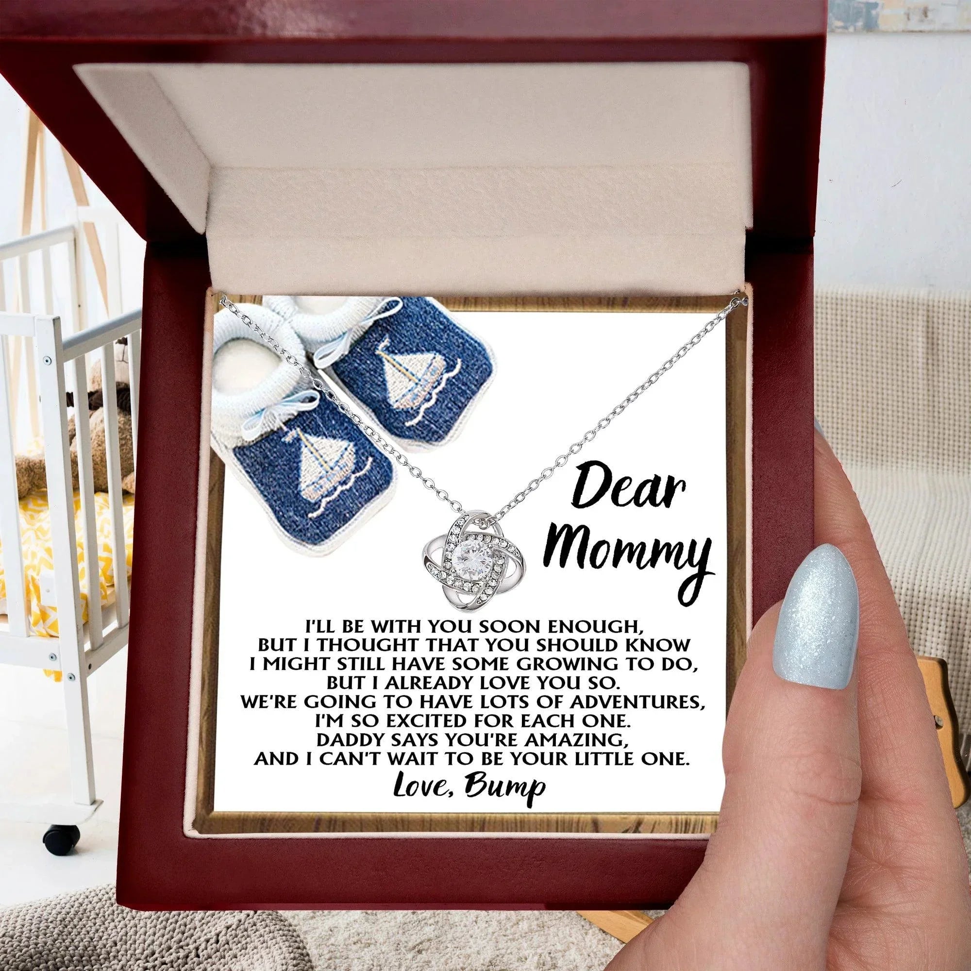 Dear Mommy-To-Be You're Amazing and I Can't Wait - Love Knot Necklace
