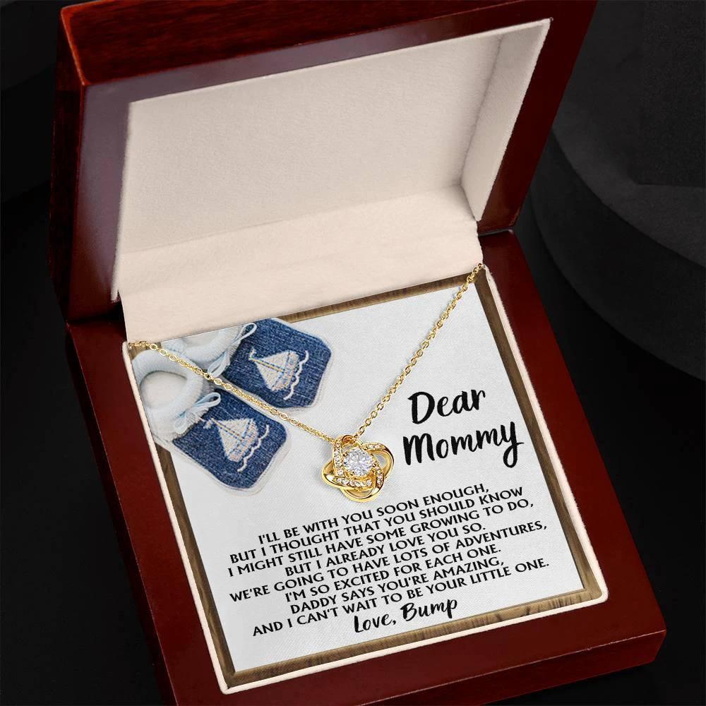 Dear Mommy-To-Be You're Amazing and I Can't Wait - Love Knot Necklace