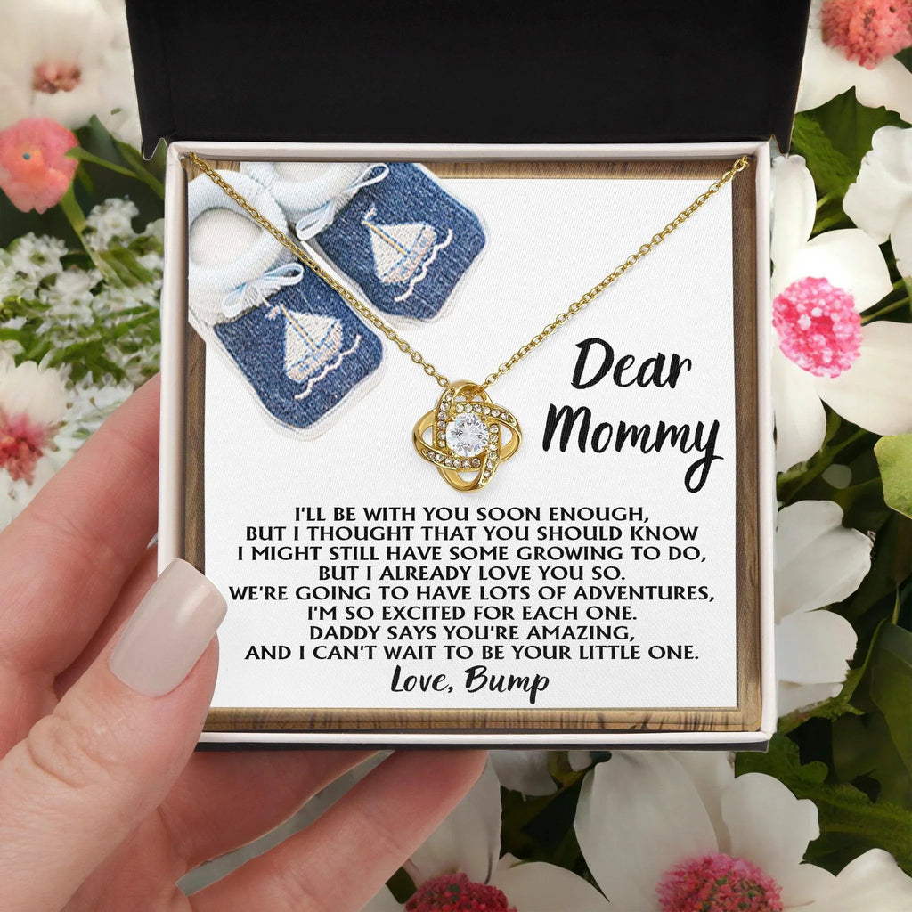 Dear Mommy-To-Be You're Amazing and I Can't Wait - Love Knot Necklace