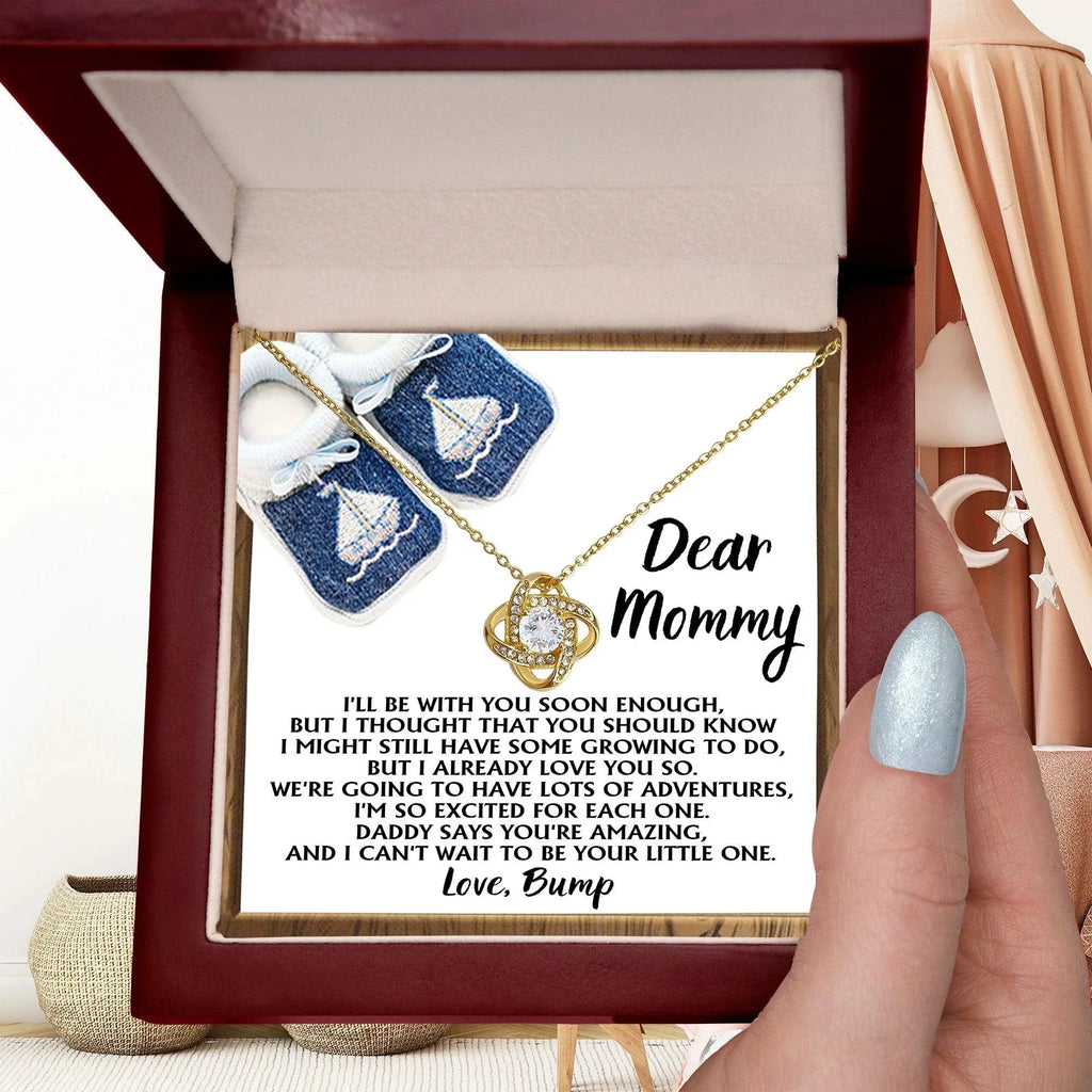 Dear Mommy-To-Be You're Amazing and I Can't Wait - Love Knot Necklace