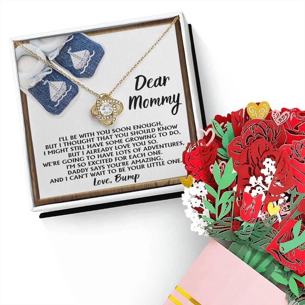 Dear Mommy-To-Be You're Amazing and I Can't Wait - Love Knot Necklace