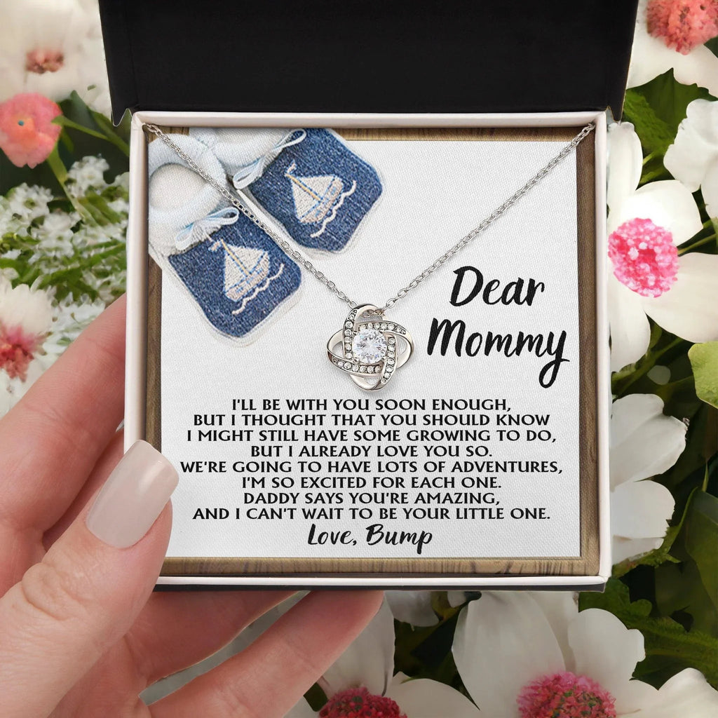 Dear Mommy-To-Be You're Amazing and I Can't Wait - Love Knot Necklace