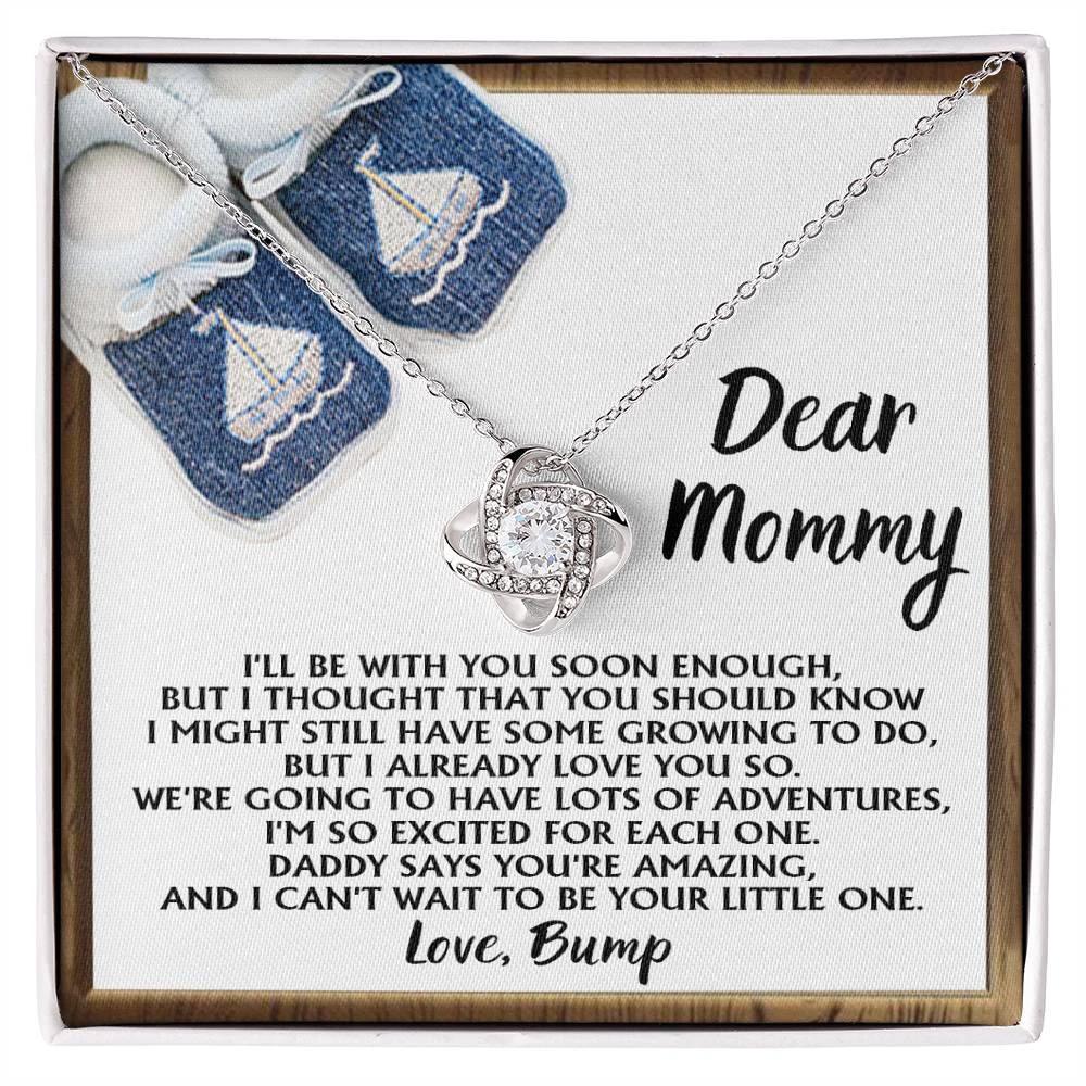 Dear Mommy-To-Be You're Amazing and I Can't Wait - Love Knot Necklace