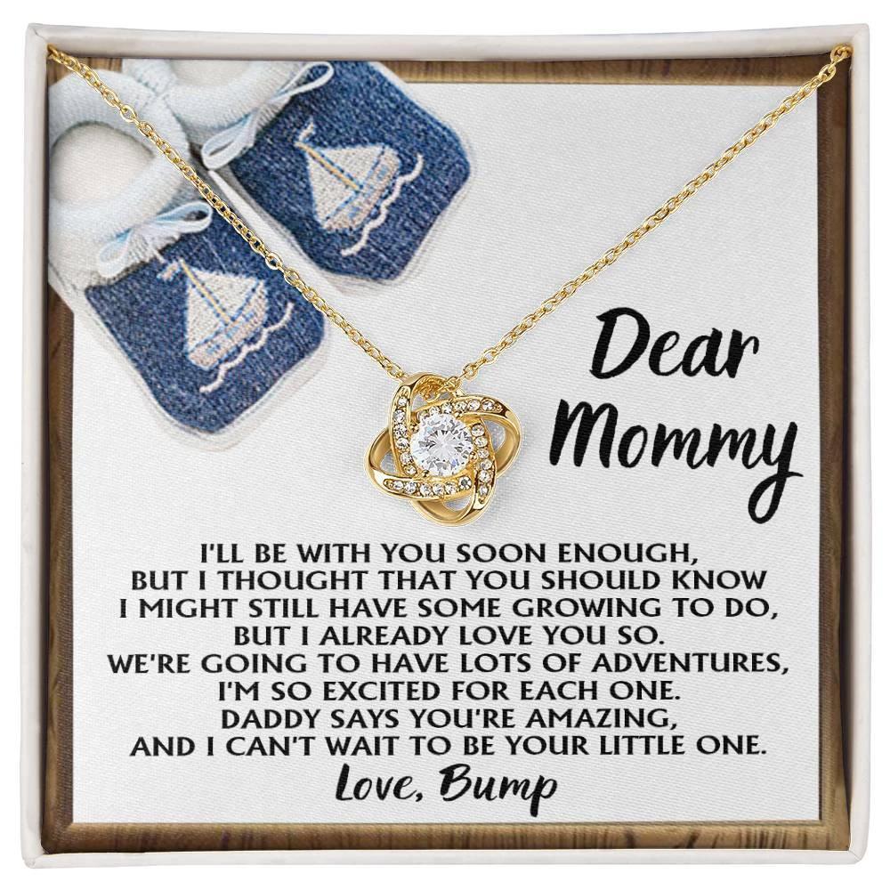 Dear Mommy-To-Be You're Amazing and I Can't Wait - Love Knot Necklace