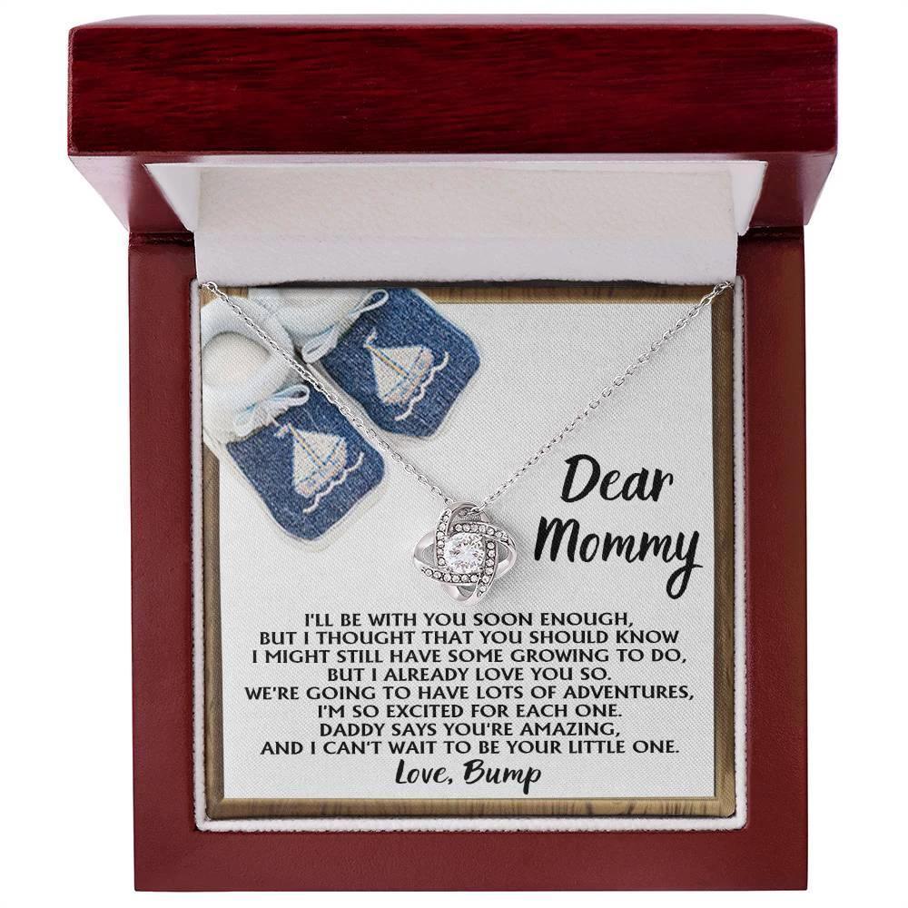 Dear Mommy-To-Be You're Amazing and I Can't Wait - Love Knot Necklace