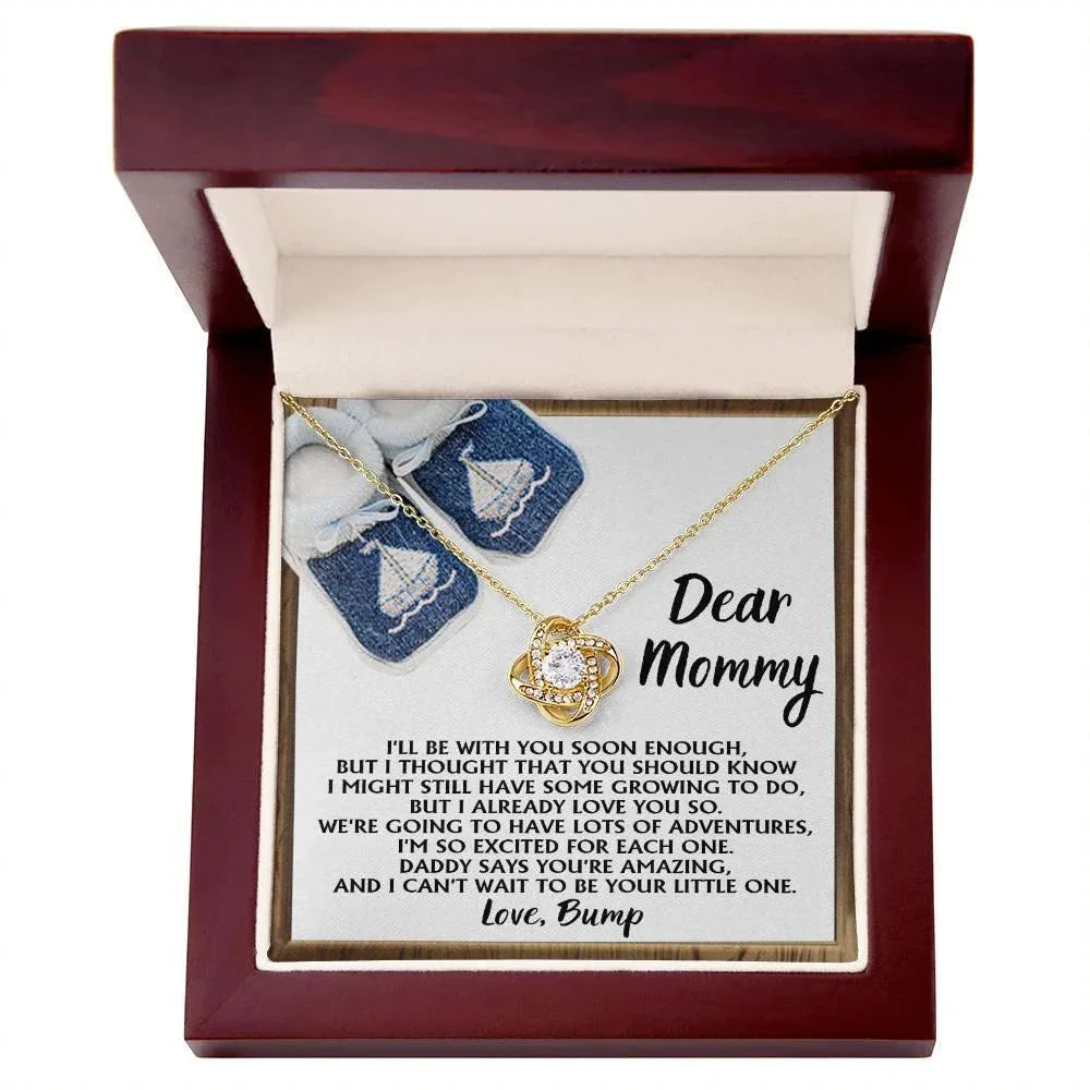 Dear Mommy-To-Be You're Amazing and I Can't Wait - Love Knot Necklace