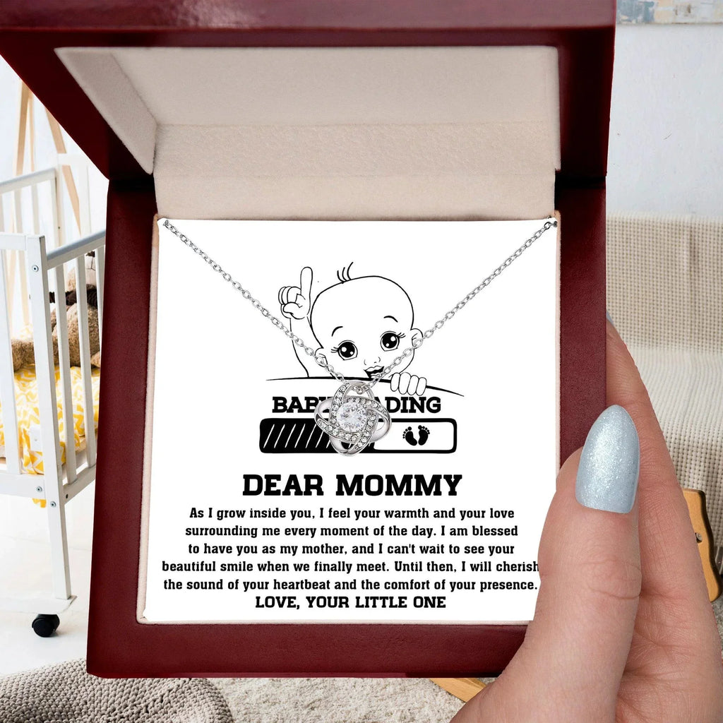 Dear Mommy Your Little One Can't Wait to See your Smile - Love Knot Necklace
