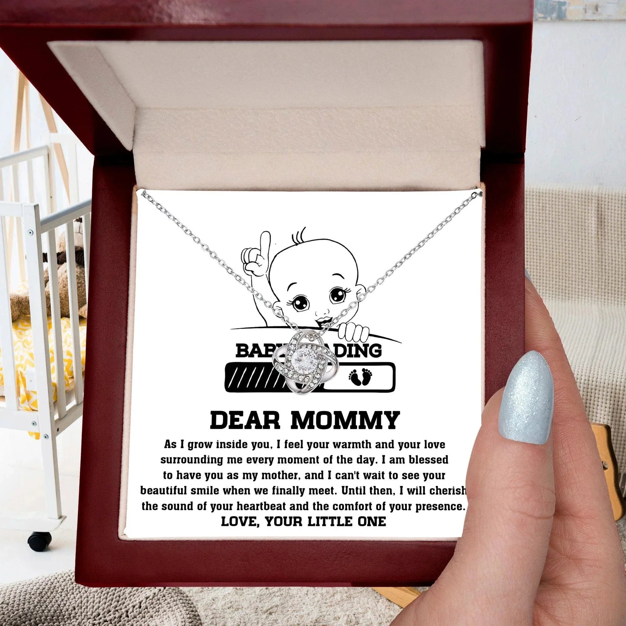 Dear Mommy Your Little One Can't Wait to See your Smile - Love Knot Necklace