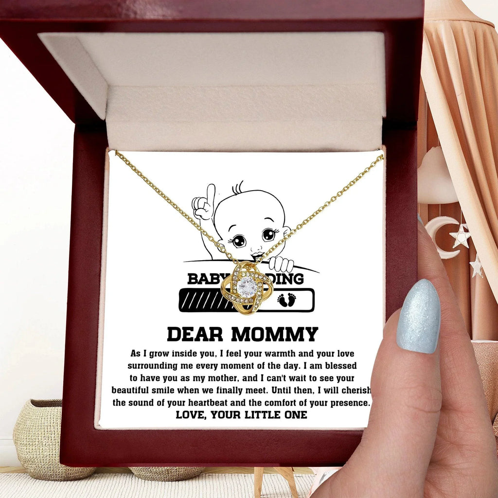 Dear Mommy Your Little One Can't Wait to See your Smile - Love Knot Necklace