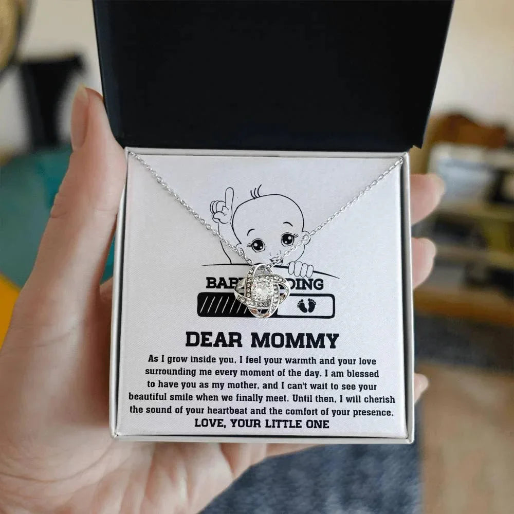 Dear Mommy Your Little One Can't Wait to See your Smile - Love Knot Necklace