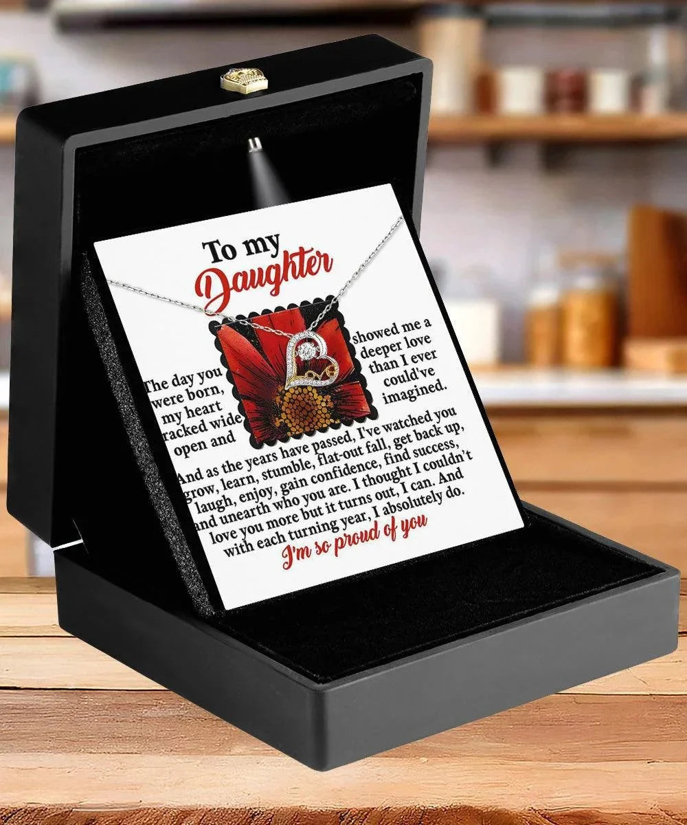 Daughter Birthday, Graduation, Christmas Inspirational Gift - A Deeper Love - Love Dancing Heart Pendant Necklace
