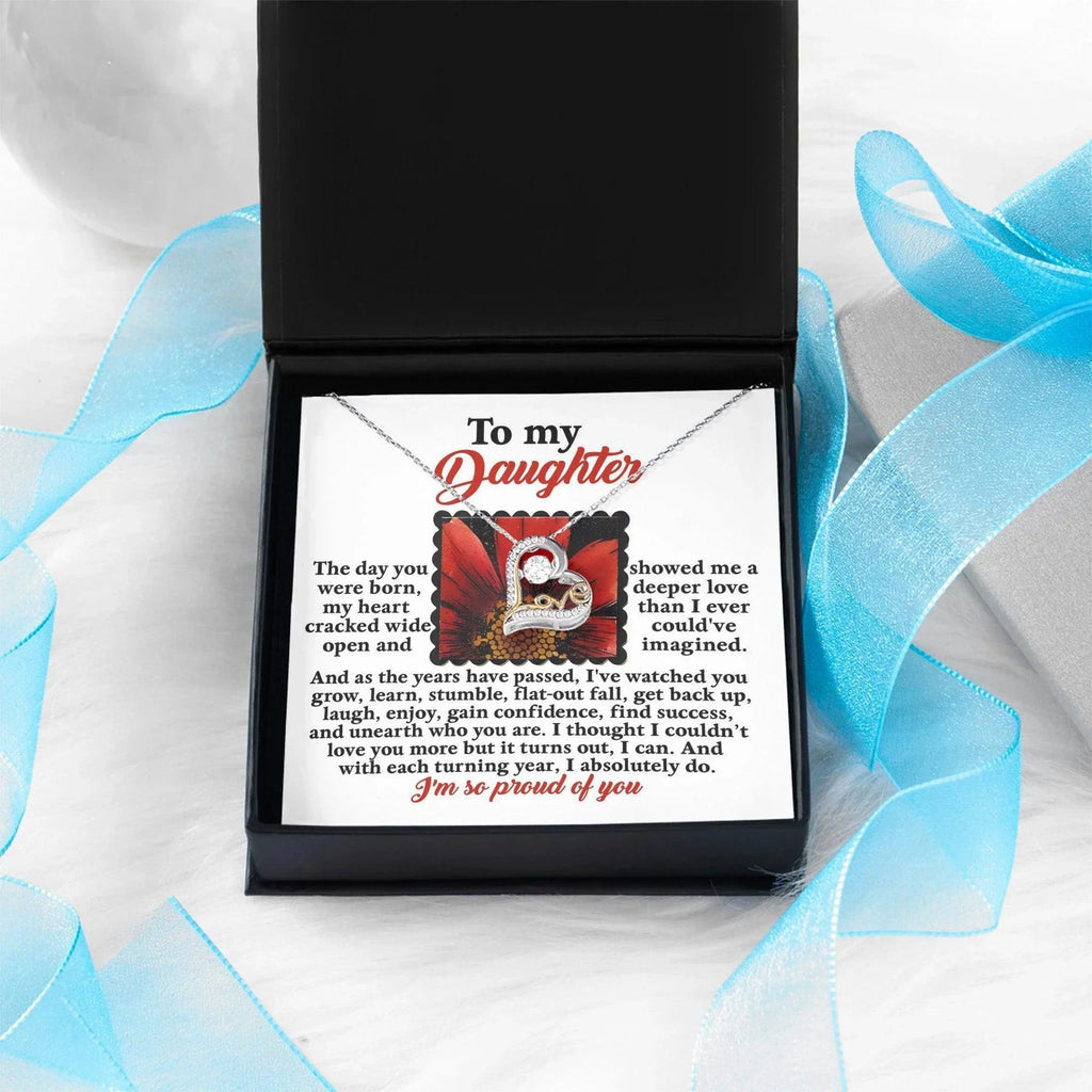 Daughter Birthday, Graduation, Christmas Inspirational Gift - A Deeper Love - Love Dancing Heart Pendant Necklace