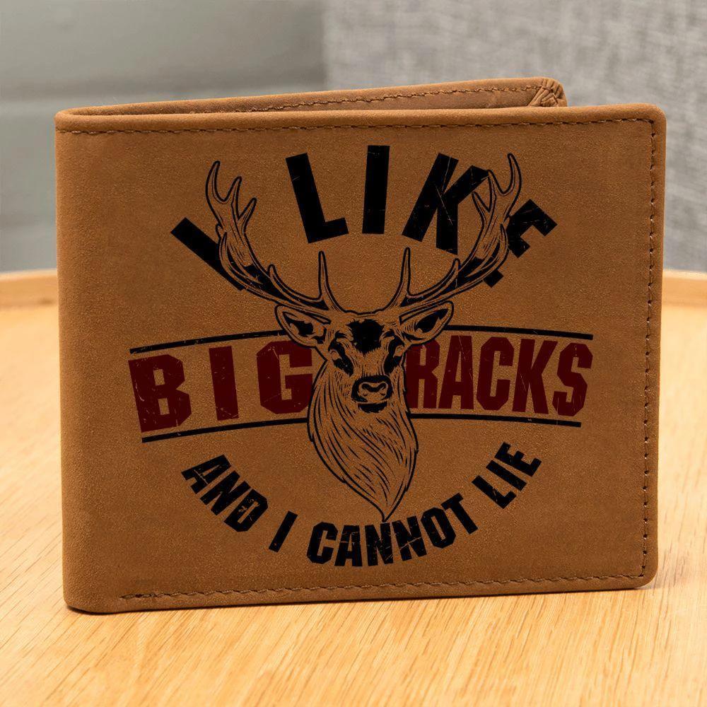 Deer Hunter Gift I Like Big Racks Leather Wallet