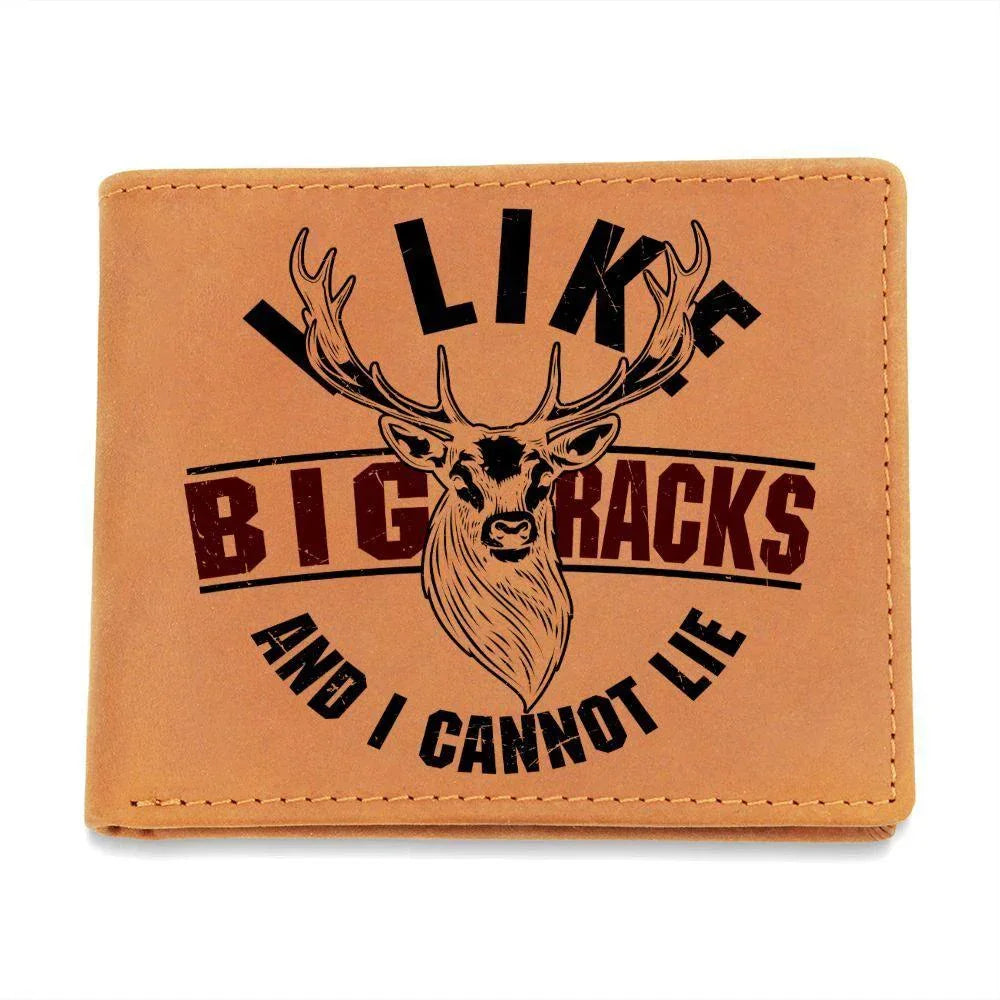Deer Hunter Gift I Like Big Racks Leather Wallet