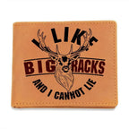 Deer Hunter Gift I Like Big Racks Leather Wallet