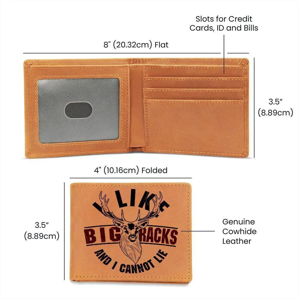 Deer Hunter Gift I Like Big Racks Leather Wallet