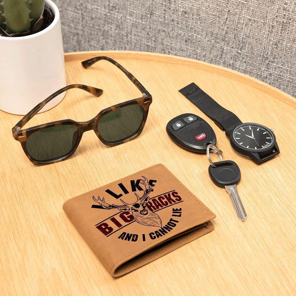 Deer Hunter Gift I Like Big Racks Leather Wallet