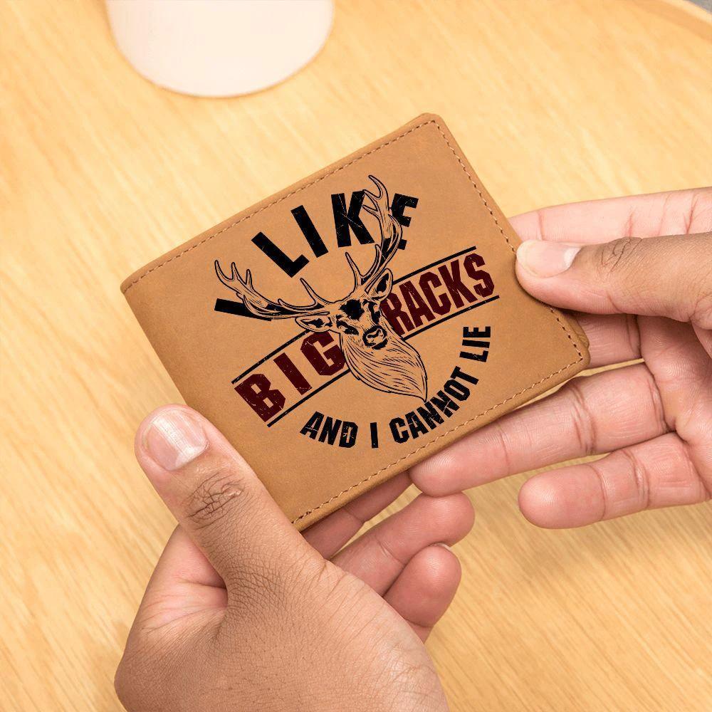 Deer Hunter Gift I Like Big Racks Leather Wallet