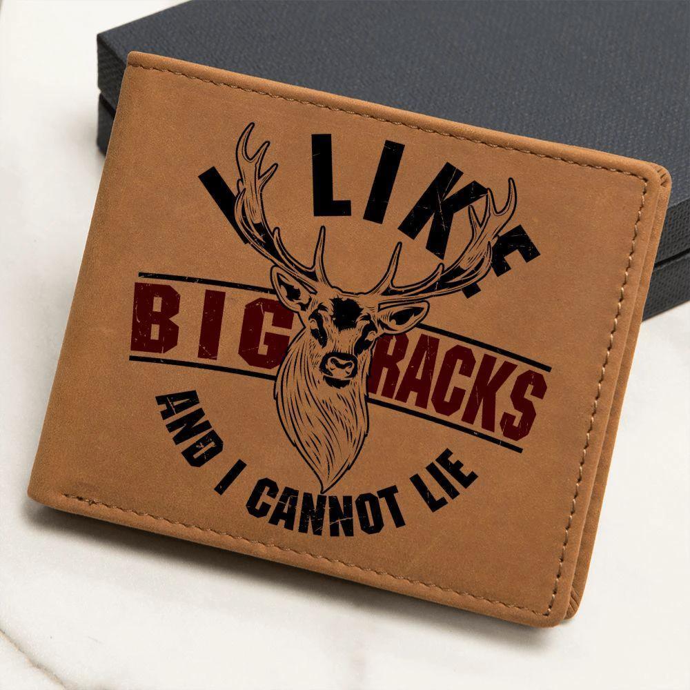 Deer Hunter Gift I Like Big Racks Leather Wallet