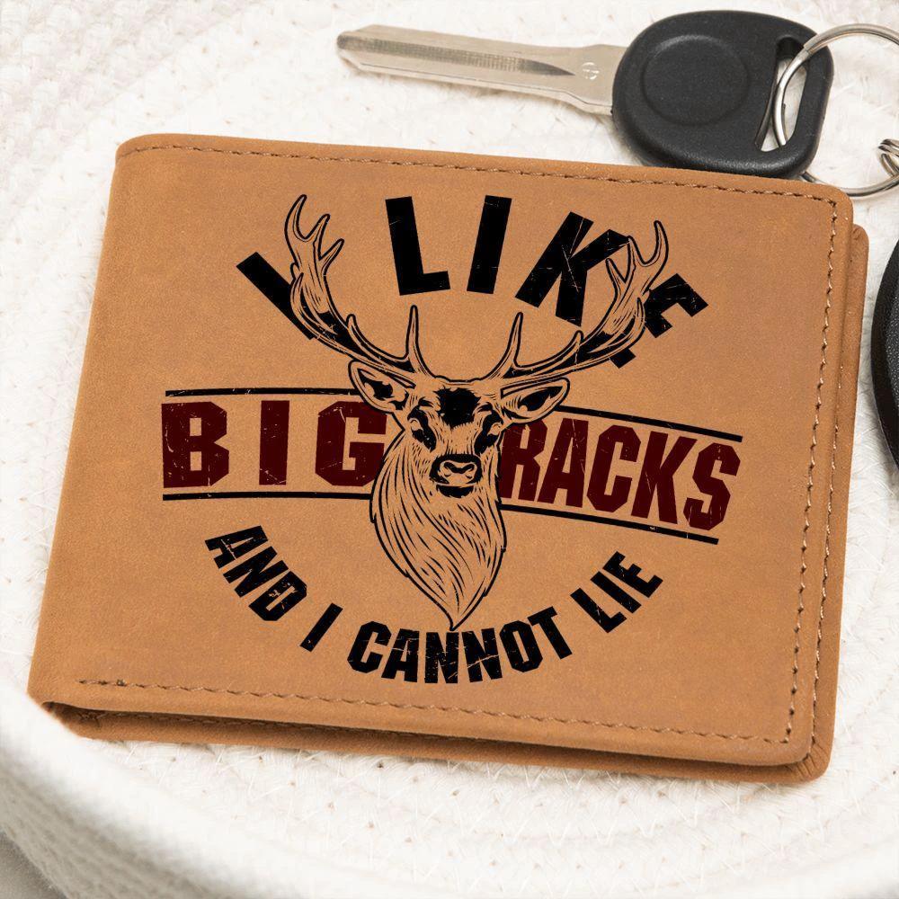 Deer Hunter Gift I Like Big Racks Leather Wallet