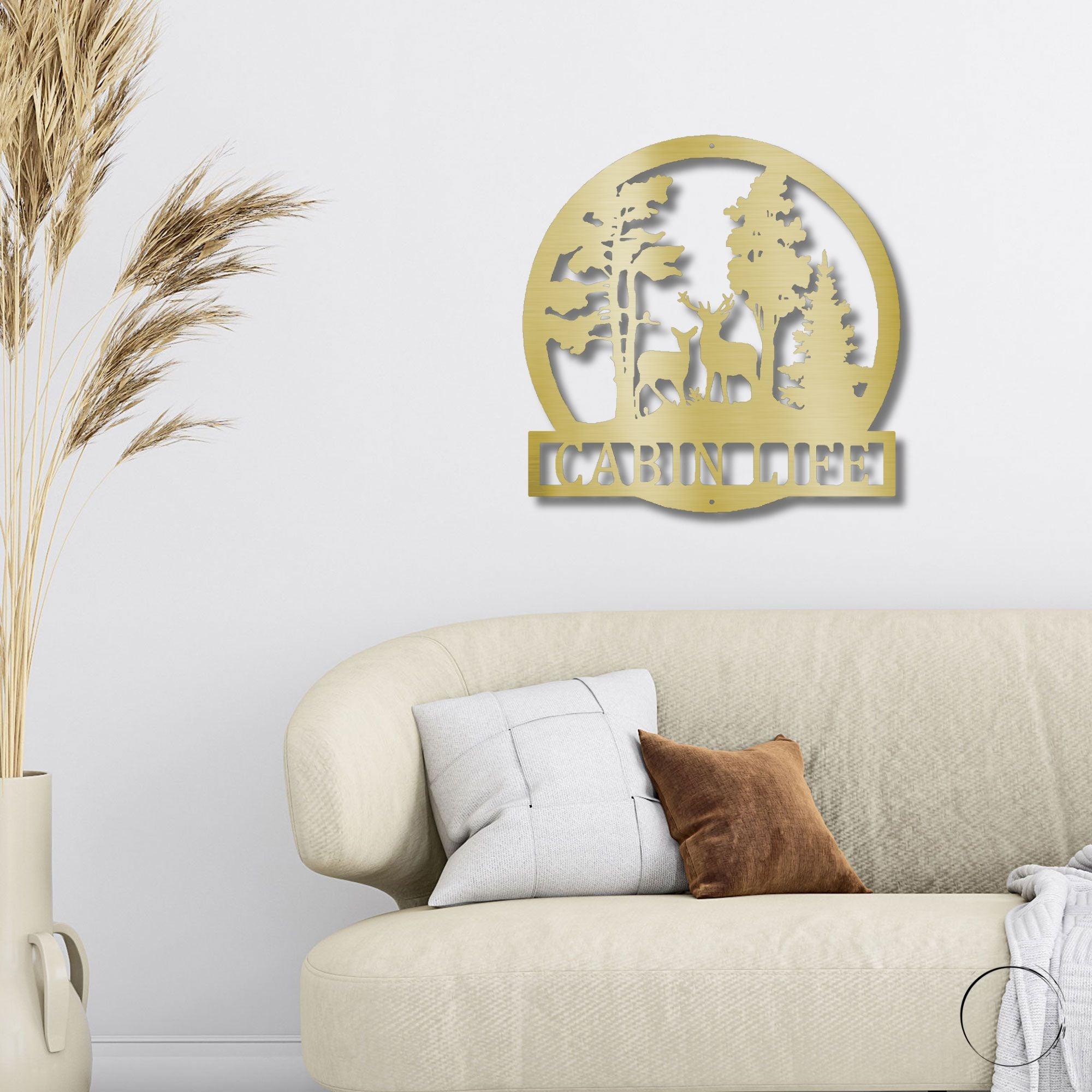 Deer in the Woods Custom Name Metal Art Wall Sign - Mallard Moon Gift Shop